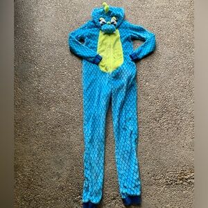 Secret Treasures Blue and Lime Green Dinosaur Dragon Onesie Costume